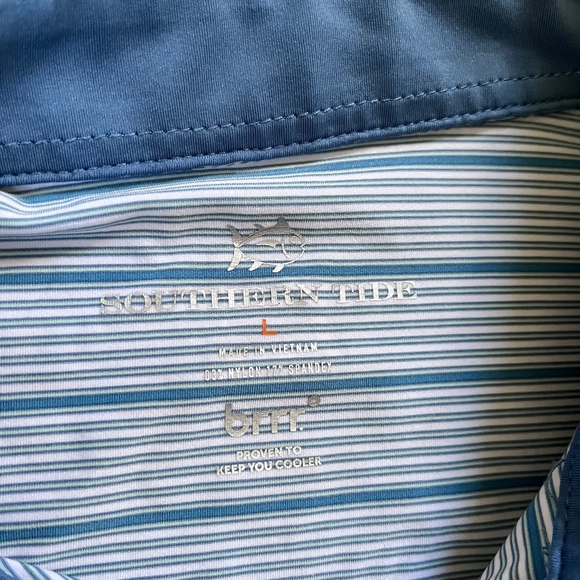 Southern Tide BRRR Keep You Cooler Polo Shirt Striped L - Picture 3 of 9